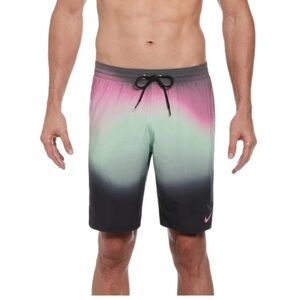NEW Nike Men's M 9" Aurora Borealis Ombre Swim Trunks Black Pink Green MSRP $68